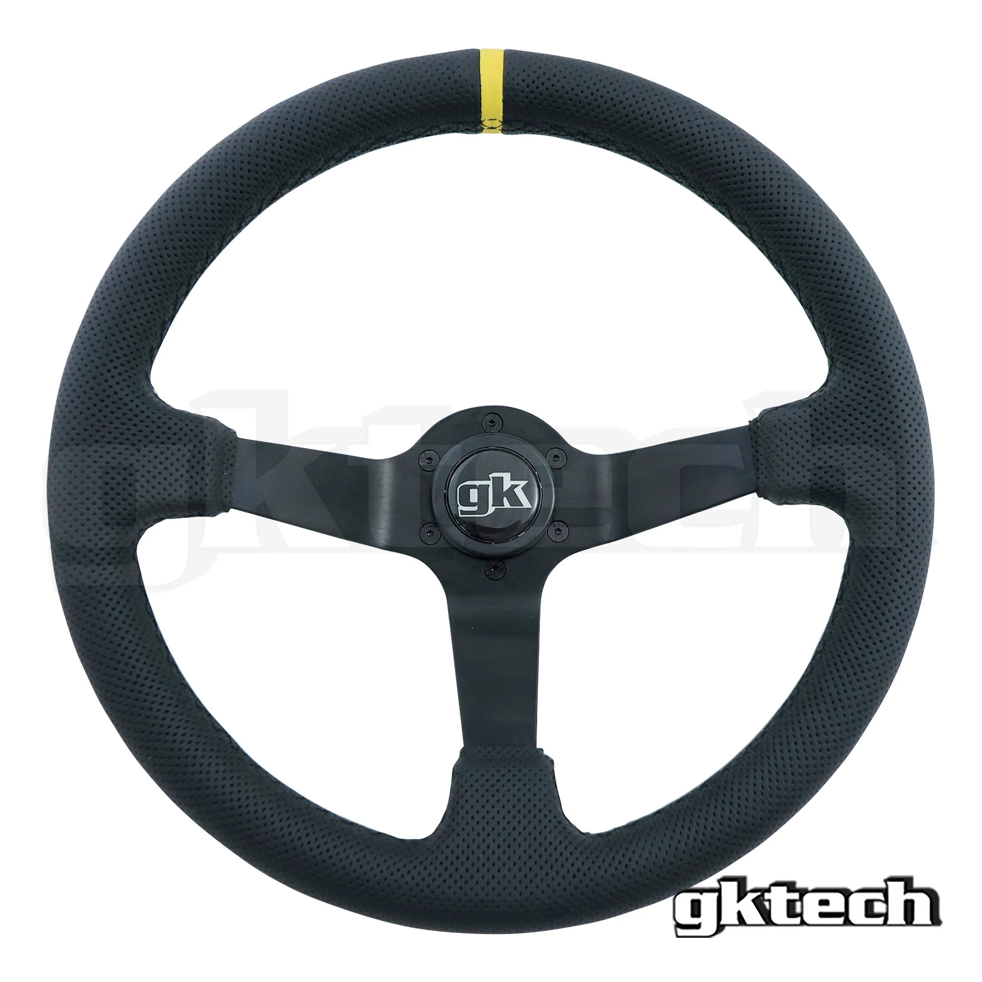 Steering wheel 350mm Deep dished perforated leather - Image 4